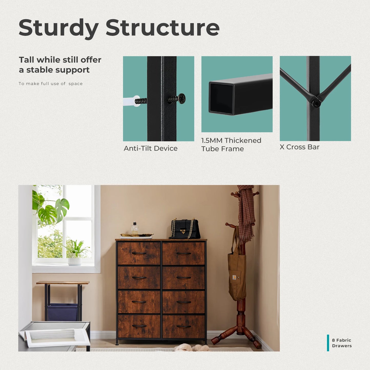 Cabinet For Living Room, Bedside, Nightstand, Dresser