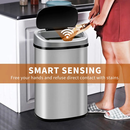 13-Gallon Kitchen Trash Can, Tall AutomaticTouchfree Motion Sensor