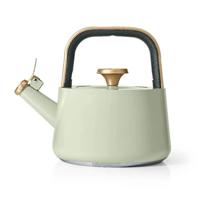 Beautiful 1.8L Ceramic Non-Stick Stovetop Tea Kettle, Sage Green by Drew Barrymore