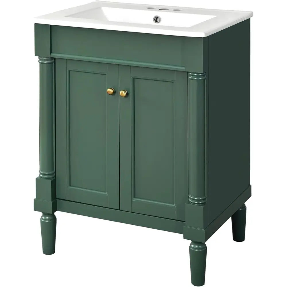 24" Bathroom Vanity with Sink, 2-Door Cabinet, Undermount Sink