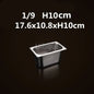 Square pot Kitchen Pans, 304 stainless steel 1/9 1/6 1/4 1/3 Food Chafing pans, Buffet Containers Lid 0.7 mm