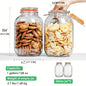 2-pack - Glass Wide-mouth Jar with Hinged Sealing Lid, 1 Gallon for Fermentation, Canning, Preserving
