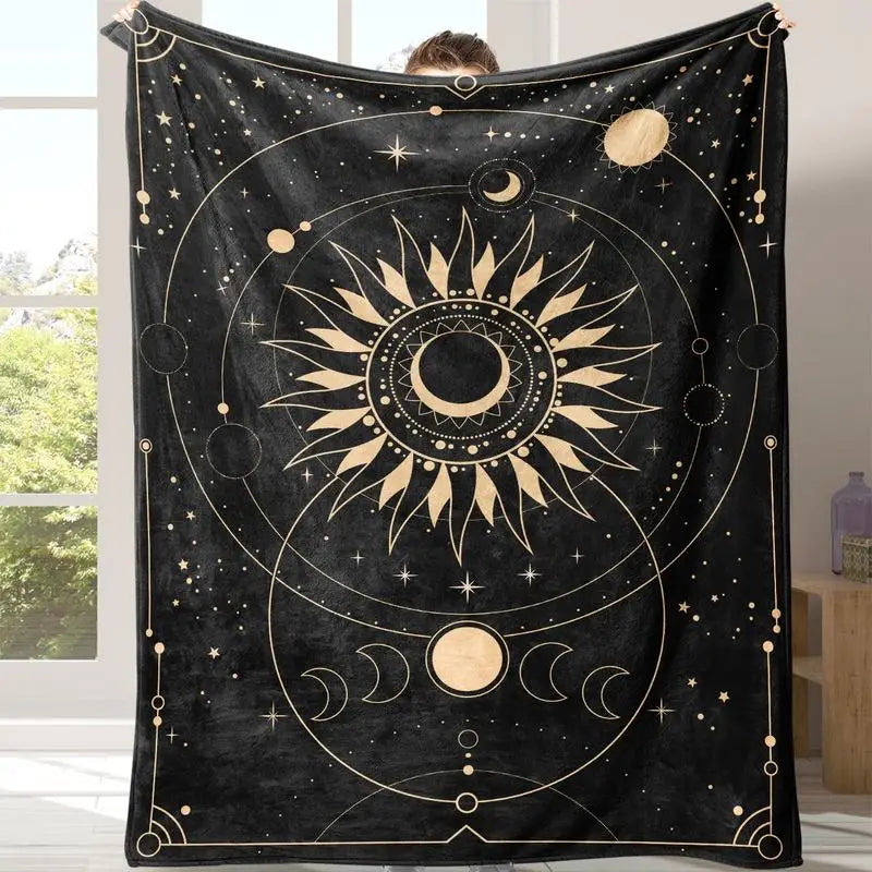 Star & Moon Pattern Boho Blanket
