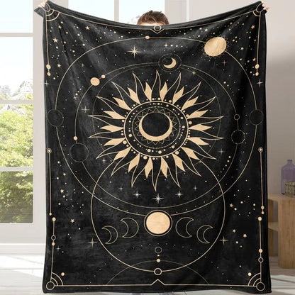 Star & Moon Pattern Boho Blanket