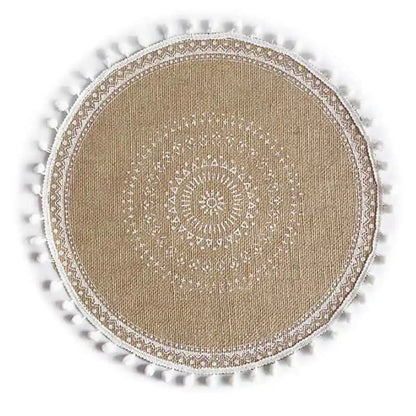 Handmade Cotton Woven Placemats with Boho Rustic Theme with Modern Farmhouse Fringe for Kitchen Dining Table