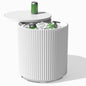 21in Outdoor Cooler Side Table, Modern, Stone-Plastic Composite,Weather Resistant