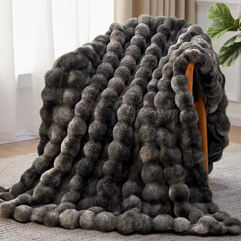 Throw Blanket, Plush Warm and Thick Blanket, Tie-dye Grey, 50''*60''
