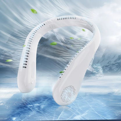 Portable Neck Fan, Rechargeable Bladeless and Wearable with 4 Speeds, 66 Vents