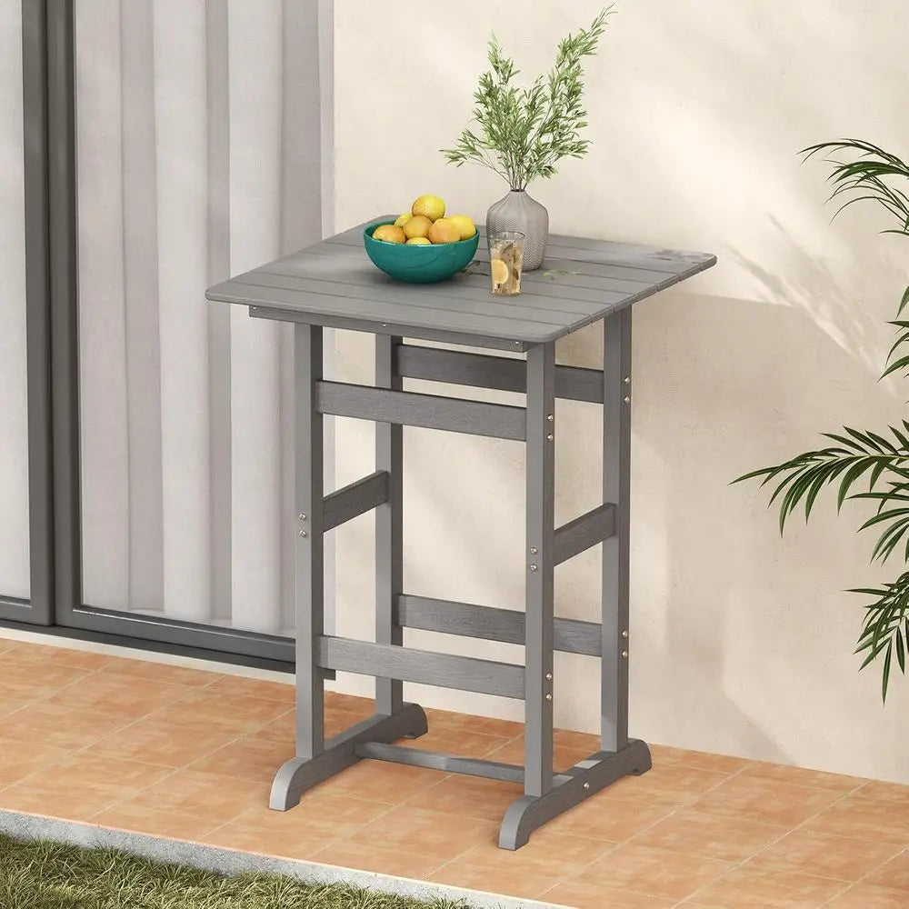 30 Square Outdoor Patio Bar with Slatted Top for Bistro, Poolside, Backyard, Balcony Use
