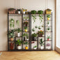 180 CM Tall Indoor Industrial Plant Stand with Shelves and Hanging Rod, Flower Stand, Clothes Rack