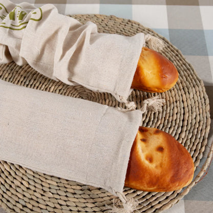 Linen Bread Bags with Drawstring For Loaf, Homemade Artisan Bread Storage,Reusable