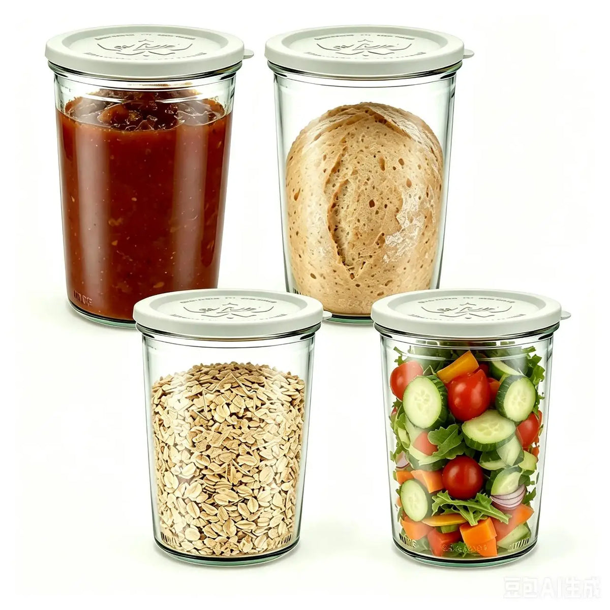 800ml 27oz Wide Mouth Glass Canning Jars, Airtight Food Storage Containers with Measurement Marks, Leakproof Clear, Fermenting Sourdough Starter Jar, Kitchen Pantry Organization