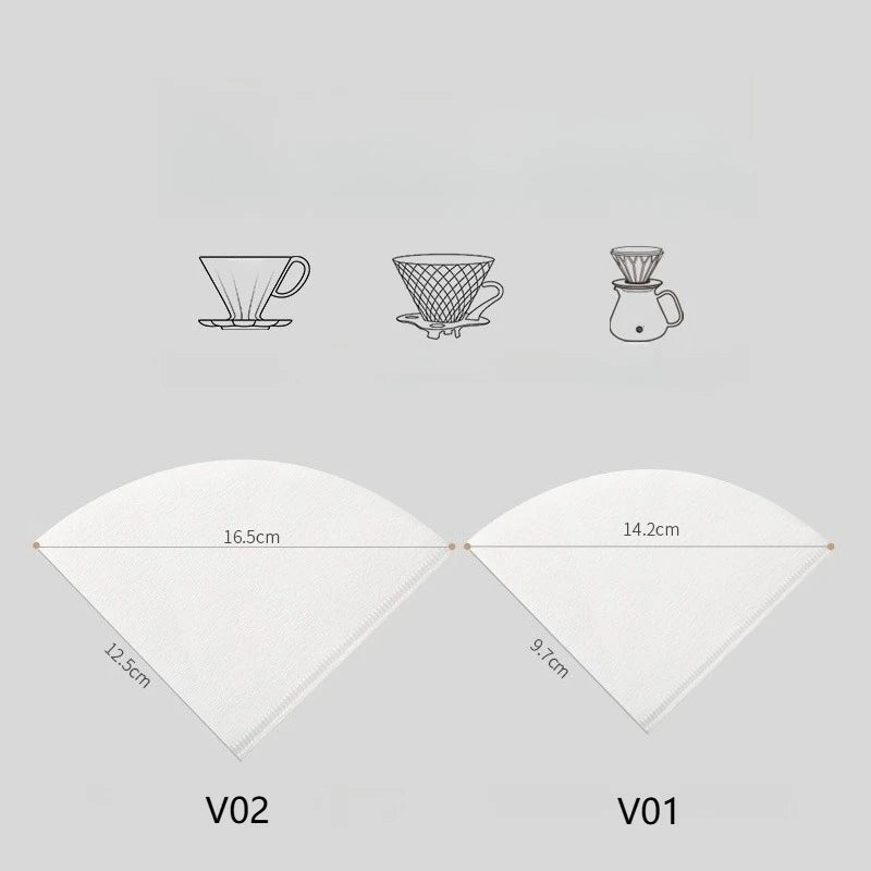 50/100pcs Disposable Cone Coffee Filter Paper for Pouring and Drip Coffee Machines