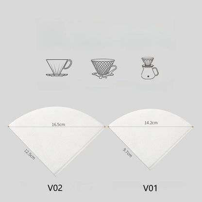 50/100pcs Disposable Cone Coffee Filter Paper for Pouring and Drip Coffee Machines