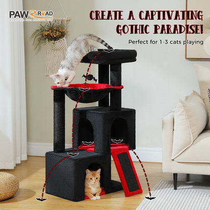 Large Cat Tree for Indoor Cats, Multi-Level Tower with Spacious Condos, Sisal Scratching Pad