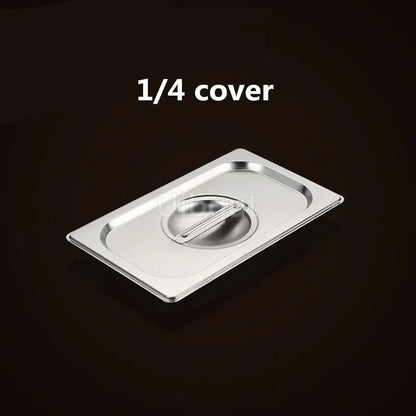 Square pot Kitchen Pans, 304 stainless steel 1/9 1/6 1/4 1/3 Food Chafing pans, Buffet Containers Lid 0.7 mm