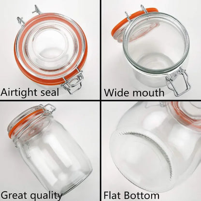 32 oz Wide Mouth Mason Jars with Airtight Hinged Lids, for Pickling, Fermentation, Canning, Food Storage