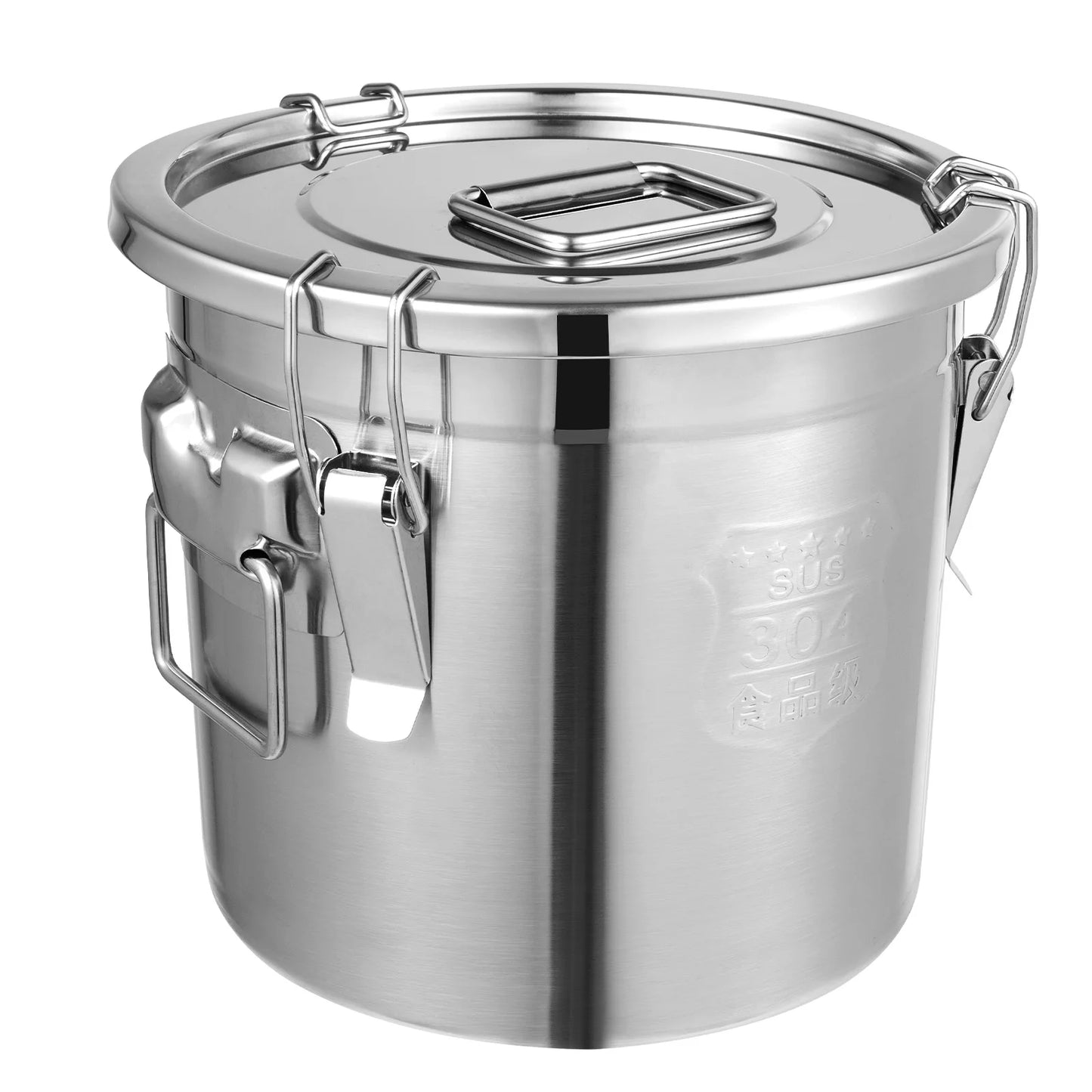 12L 304 Stainless Steel Kitchen Container for Rice, Oil, Airtight Durable, Corrosion Resistant