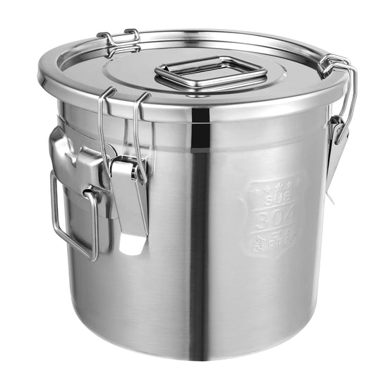 12L 304 Stainless Steel Kitchen Container for Rice, Oil, Airtight Durable, Corrosion Resistant