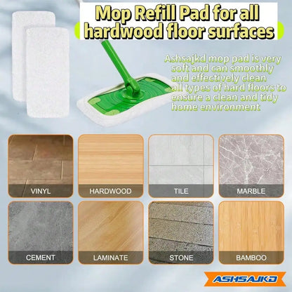 Reusable Microfiber Mop Refill Pads, 4 Pack Washable Strong Absorption For Dry And Wet Mopping, Fits 10-12 Inch Sweeper Mops