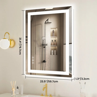36"x 24"LED Mirror Tempered Glass with Front Light and Backlit