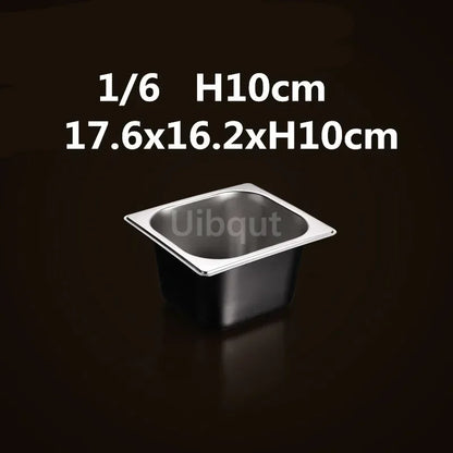 Square pot Kitchen Pans, 304 stainless steel 1/9 1/6 1/4 1/3 Food Chafing pans, Buffet Containers Lid 0.7 mm