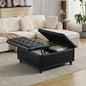 Large Square Storage Ottoman Bench, or coffee Table with Lift Top & Solid Wood Legs