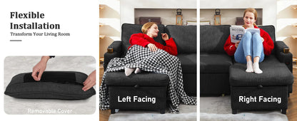 Sofa Bed Sleeper w/Pull Out and Storage,USB, Cup Holder