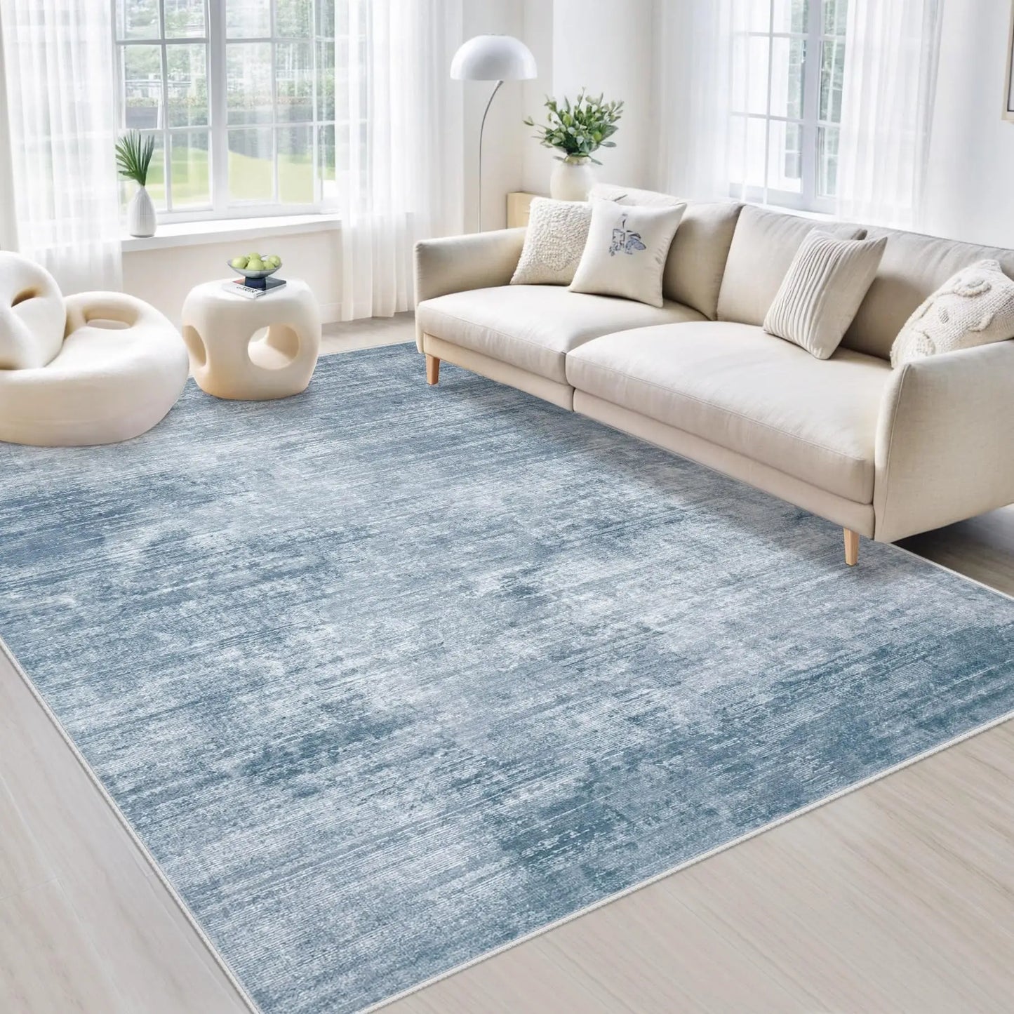 6x9 Modern Abstract Rug for Living Room -Washable Soft Non Slip Stain Resistant