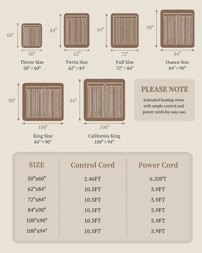 Heated Blanket with 10 Heat Settings, 9H Auto Shut Off Dual Control, Fast Heating, Soft Cozy Machine Washable