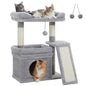 Small Cat Tree for Indoor Cat, Tower with Sisal Scratching Post and Pad, Wide Top Perch