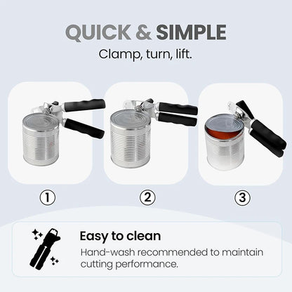 Easy-Grip Can Opener - The Perfect Gift for Seniors, Parents & Home Chefs - Effortless Opening with No Sharp Edges.