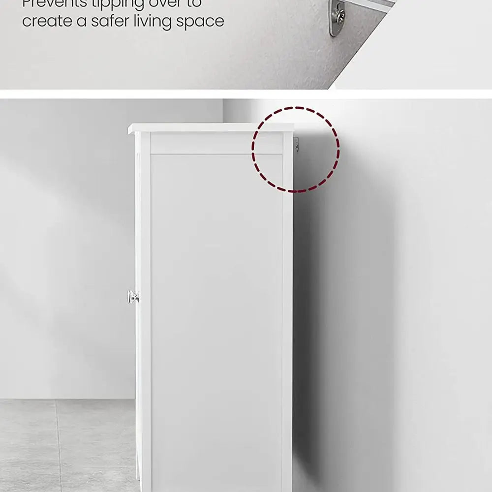 Bathroom Floor Storage Cabinet, With 2 Adjustable Shelves, 11.8 X 2