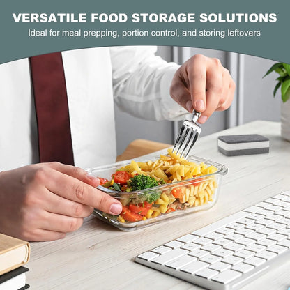 8-Pack Airtight Glass Food Storage Containers for Microwave,Oven,Freezer and Dishwasher