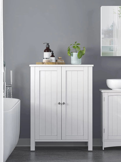 Bathroom Floor Storage Cabinet, With 2 Adjustable Shelves, 11.8 X 2