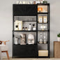 Bakers Rack with 2 Storage Cabinets and Power Outlet, Microwave Stand , Coffee Bar Cabinet