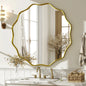 Decorative Wavy Round Bathroom Mirror with Deep Frame