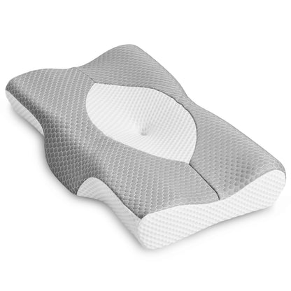 Cervical Neck Double Sided Pillow w/Memory Foam
