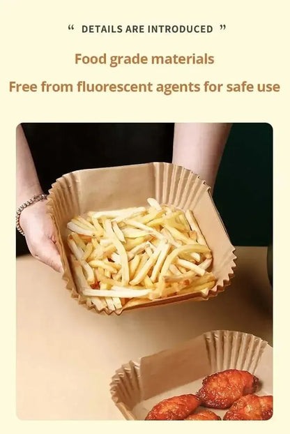 50Pcs Air Fryer Disposable Paper Non-Stick Airfryer Baking Papers