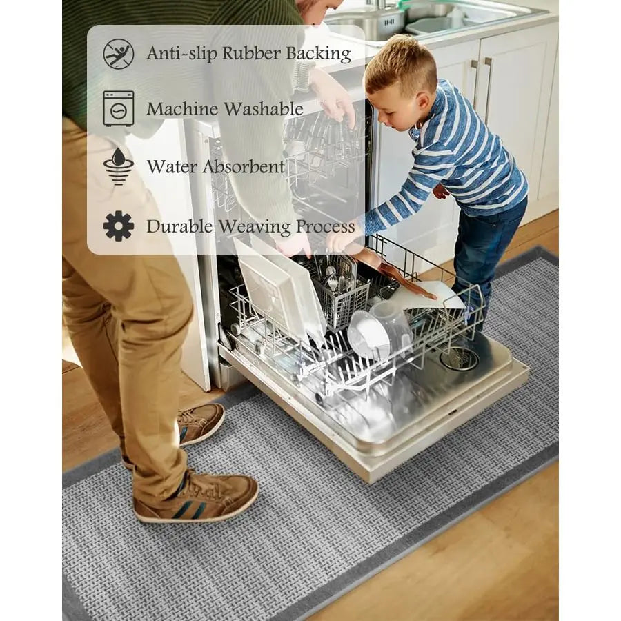 Washable Non Slip Absorbent Kitchen Rugs Sets of 2 Extra Large 2.5x6 20x32