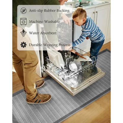 Washable Non Slip Absorbent Kitchen Rugs Sets of 2 Extra Large 2.5x6 20x32