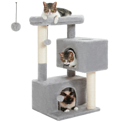 Large Cat Tree for Indoor Cats, Multi-Level Tower with Spacious Condos, Sisal Scratching Pad