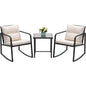 3 Piece Rocking Bistro Set, Wicker Outdoor Furniture
