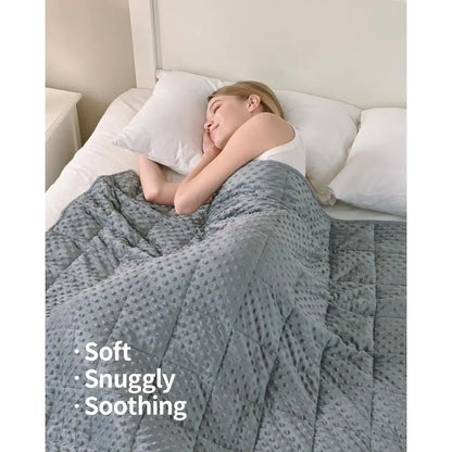 Weighted Blanket Queen Size, 15 lbs, Heavy Minky Blanket, Washable