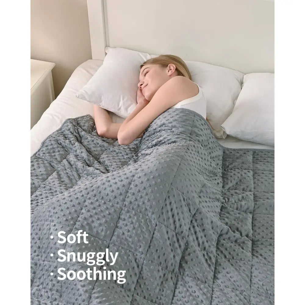 Weighted Blanket Queen Size, 15 lbs, Heavy Minky Blanket, Washable