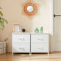Nightstand, Table Storage For Bedroom 2 Fabric Drawers