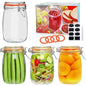 32 oz Wide Mouth Mason Jars with Airtight Hinged Lids, for Pickling, Fermentation, Canning, Food Storage