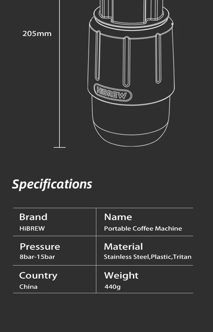 2 in 1 Portable Coffee Machine, Hot/Cold Water Manual Espresso Maker For Capsule & Ground