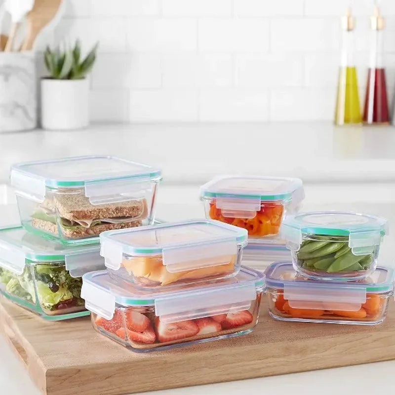 8-Pack Airtight Glass Food Storage Containers for Microwave,Oven,Freezer and Dishwasher