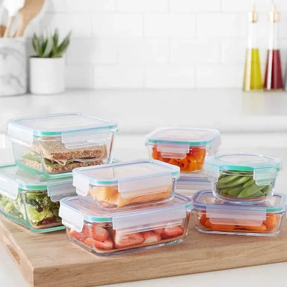 8-Pack Airtight Glass Food Storage Containers for Microwave,Oven,Freezer and Dishwasher